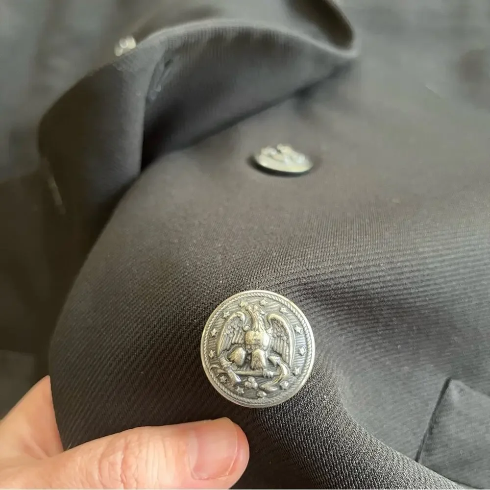 Authentic Military U.S. Navy Officers Jacket Double Breasted Eagle 3 Stripes Key